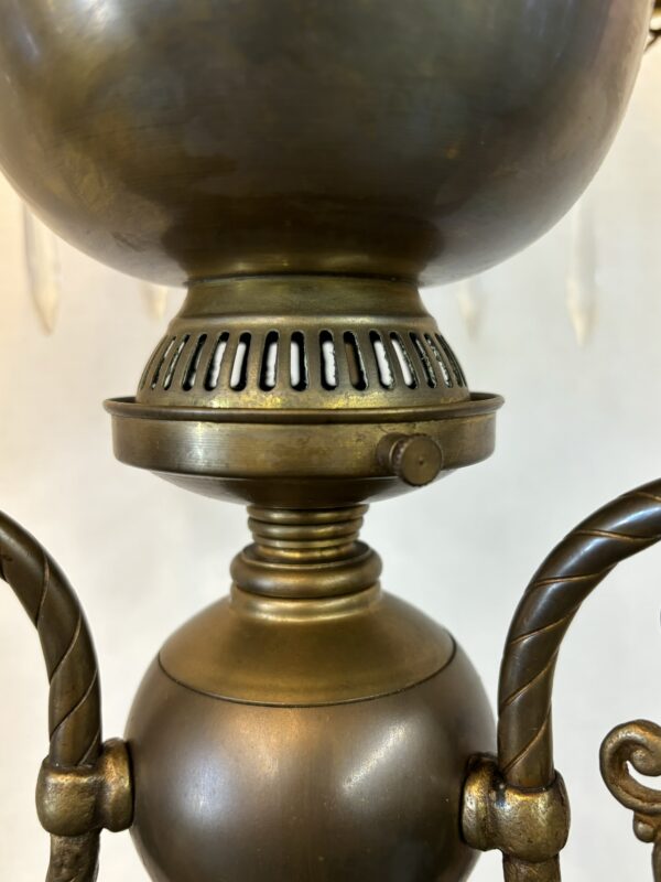 Mid 1800's English Double Burner Oil Lamp - Image 9