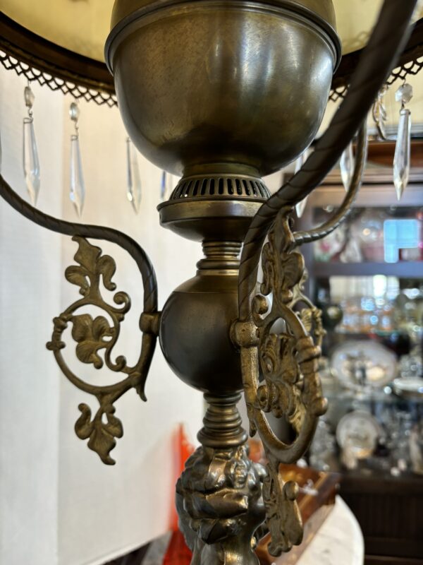 Mid 1800's English Double Burner Oil Lamp - Image 11