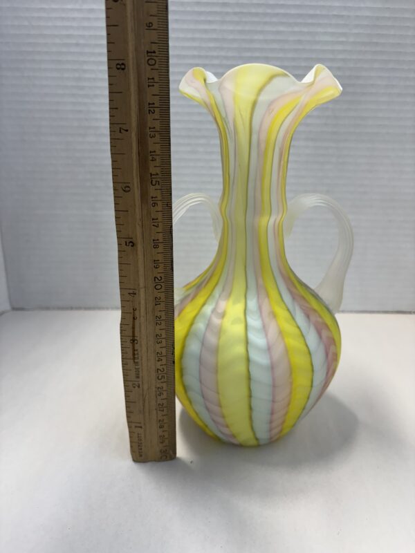 Fenton Herringbone Rainbow Satin Vase - Image 5