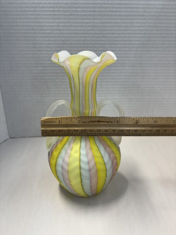 Fenton Herringbone Rainbow Satin Vase - Image 6