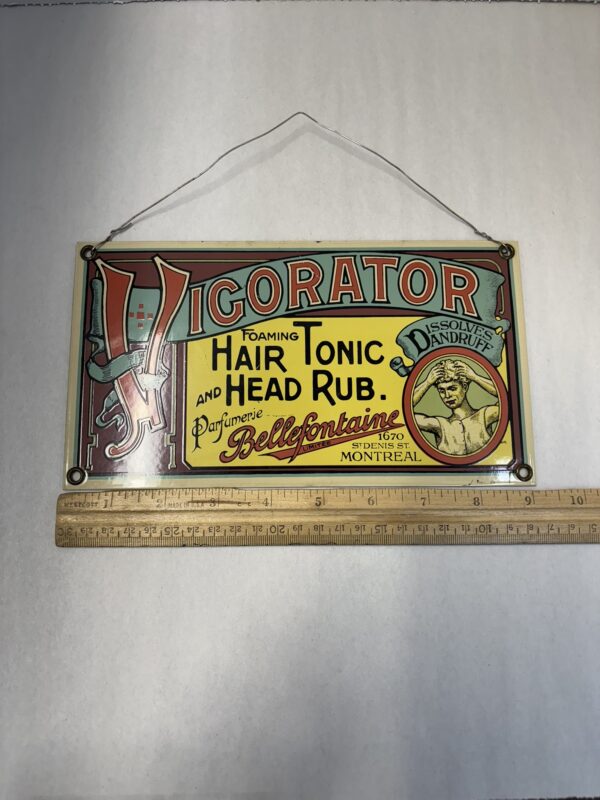 Antique Metal and Porcelain Advertising Sign - Image 5