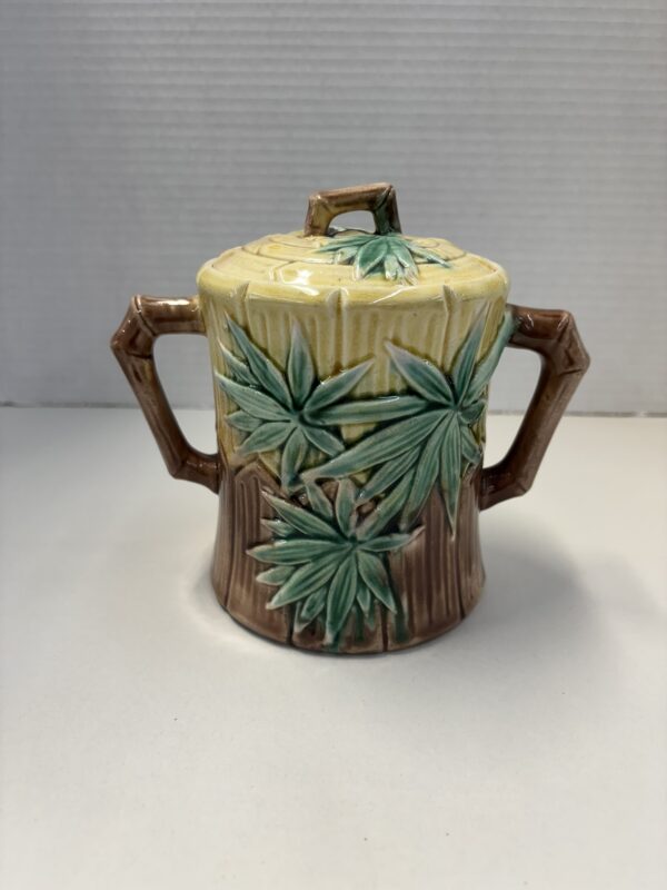 Majolica Bamboo Pattern Sugar Cannister - Image 3
