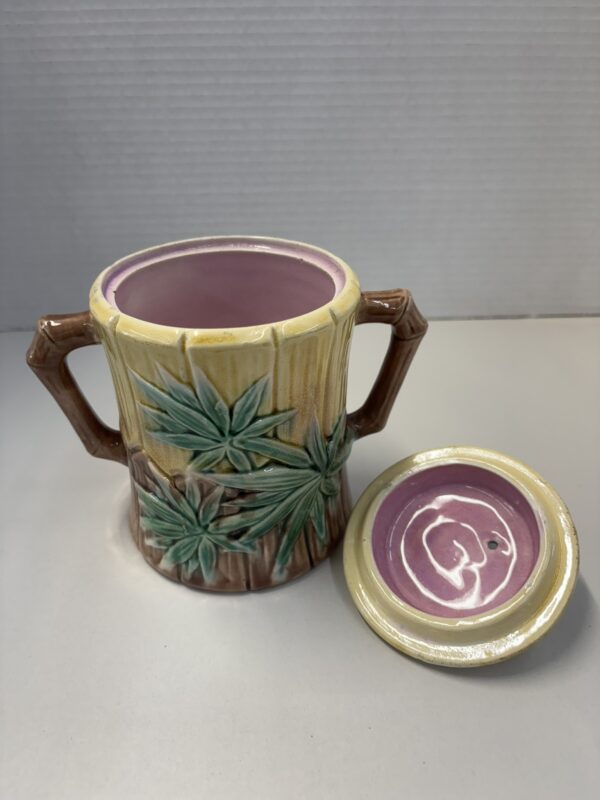 Majolica Bamboo Pattern Sugar Cannister - Image 6