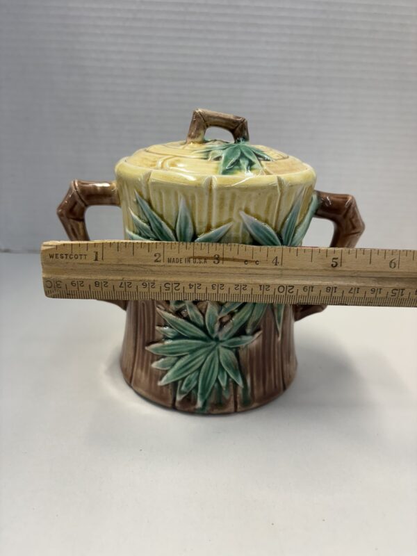 Majolica Bamboo Pattern Sugar Cannister - Image 10