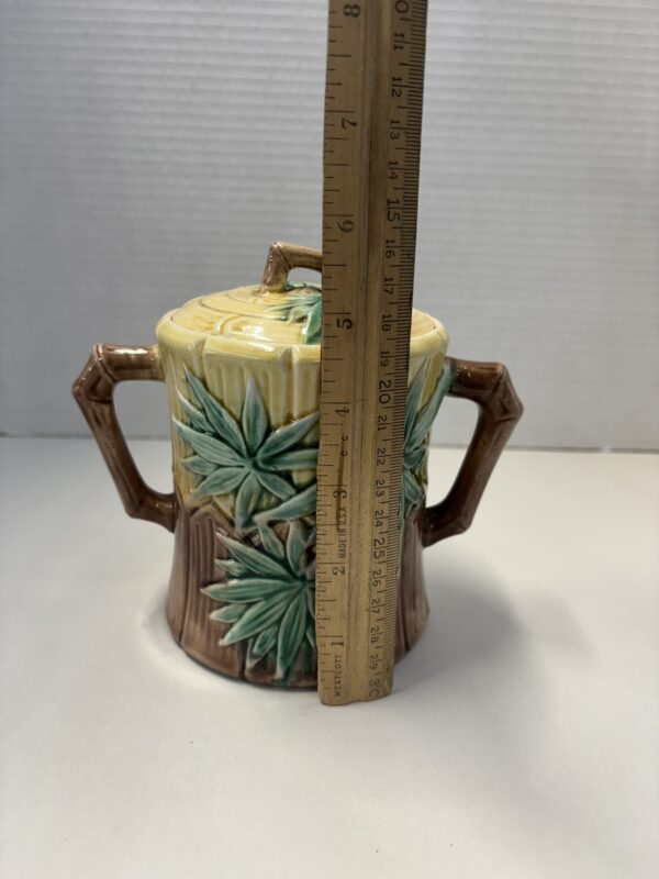 Majolica Bamboo Pattern Sugar Cannister - Image 11