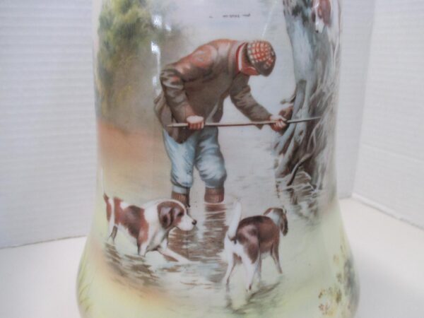 Royal Bayreuth 10" Vase with Sporting Dogs Scene - Image 5