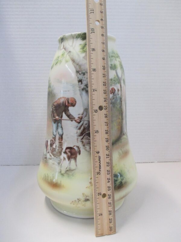 Royal Bayreuth 10" Vase with Sporting Dogs Scene - Image 9