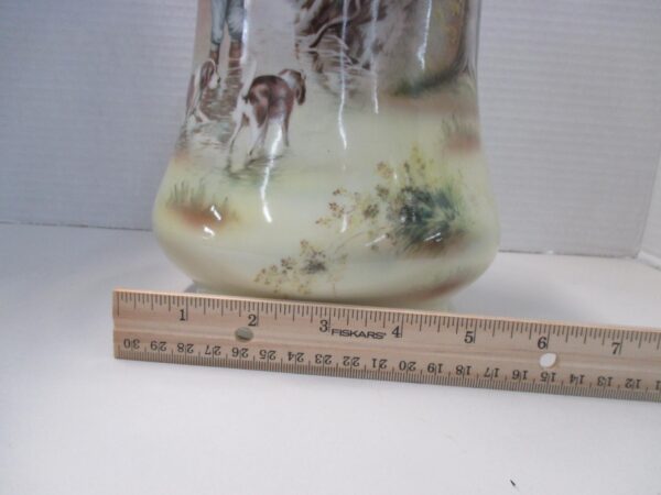 Royal Bayreuth 10" Vase with Sporting Dogs Scene - Image 8