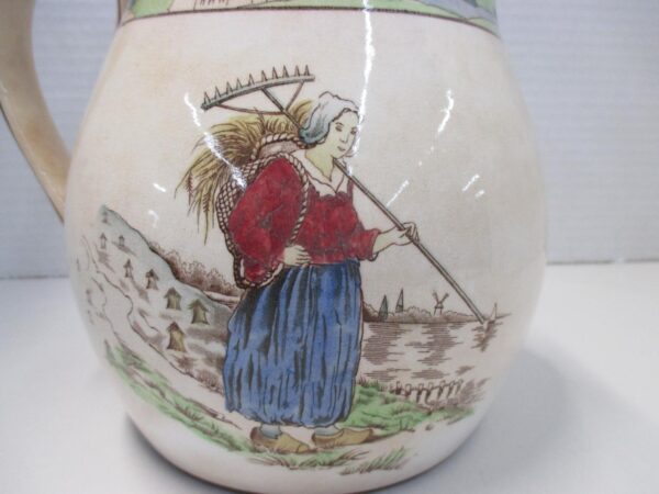 Buffalo Pottery Holland Farmers Wife Pitcher 1907 - Image 7