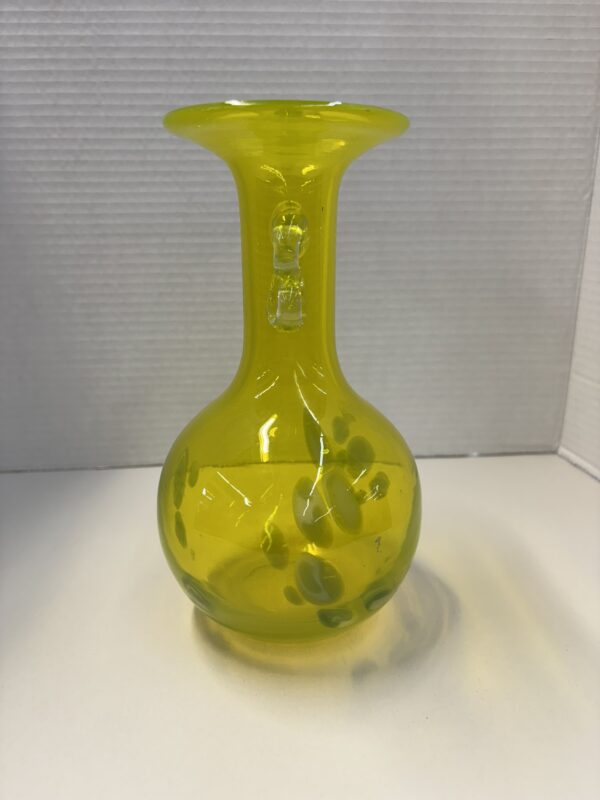 Lemon Yellow Italian Art Glass Vase - Image 2