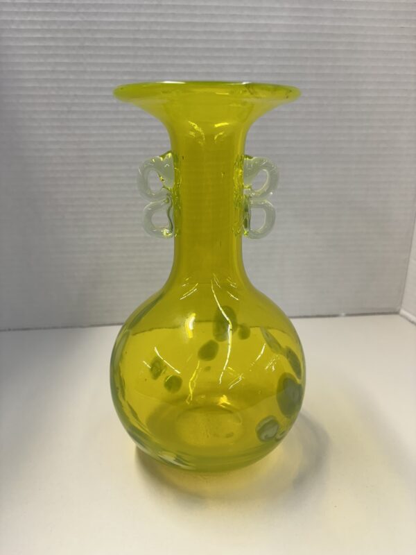 Lemon Yellow Italian Art Glass Vase - Image 3