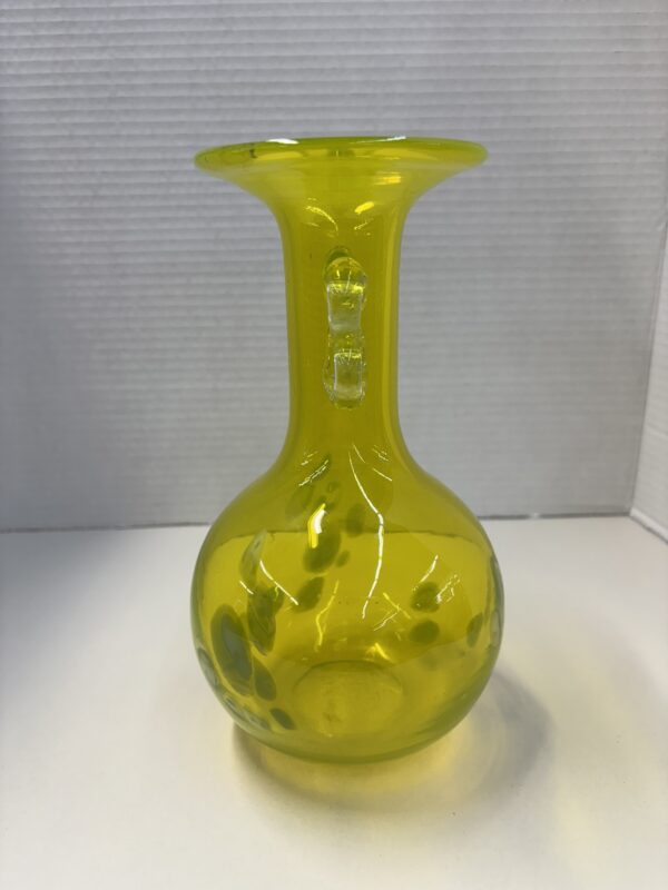 Lemon Yellow Italian Art Glass Vase - Image 4