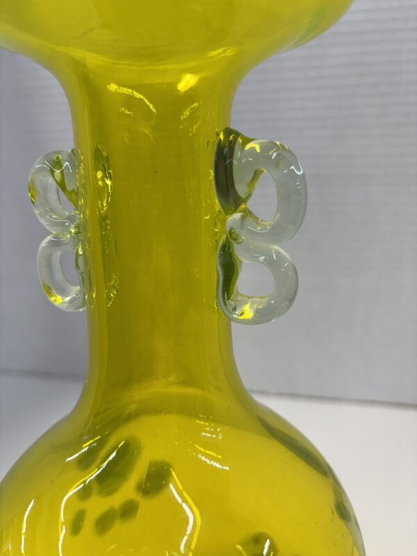 Lemon Yellow Italian Art Glass Vase - Image 5