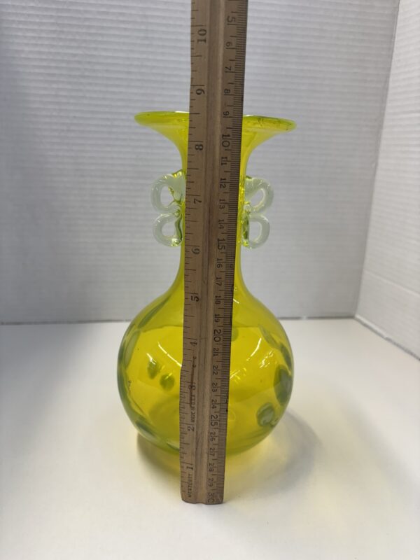 Lemon Yellow Italian Art Glass Vase - Image 9
