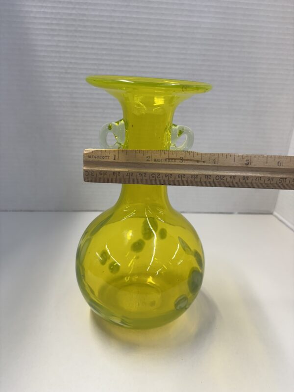 Lemon Yellow Italian Art Glass Vase - Image 10