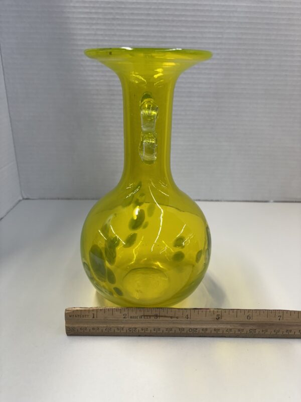 Lemon Yellow Italian Art Glass Vase - Image 11