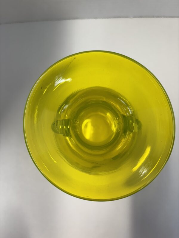 Lemon Yellow Italian Art Glass Vase - Image 8