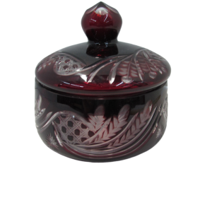 Bohemian Ruby Cut to Clear Covered Dish