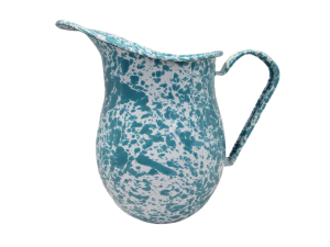 Turquoise Splatterware Enamel Pitcher