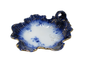 Antique Flow Blue Serving Bowl LaBella Pattern